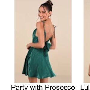 Emerald green Satin Tie-Back Mini Dress